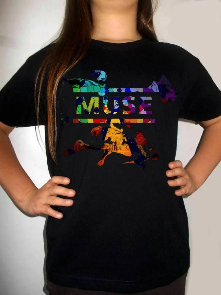 Черная футболка muse logo model6 детская одежда рубашка для мальчиков и девочек |