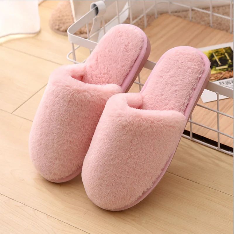 

Sfit Slipper Women House Plush Soft Cute Cotton Slippers Shoes Non-slip Floor Furry Slippers Women Shoes For Bedroom size 36-41