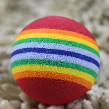 

Funny Pet Toy Baby Dog Cat Toys 3.5CM Rainbow Colorful Play Balls For Pets Products DIN889