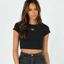 Special Offers Sexy casual short sleeve tshirt women clothes summer butterfly crop top harajuku korean style aesthetic Embroidery woman tshirts Special Offers Sexy casual short sleeve tshirt women clothes summer butterfly crop top harajuku korean style aesthetic Embroidery woman tshirts