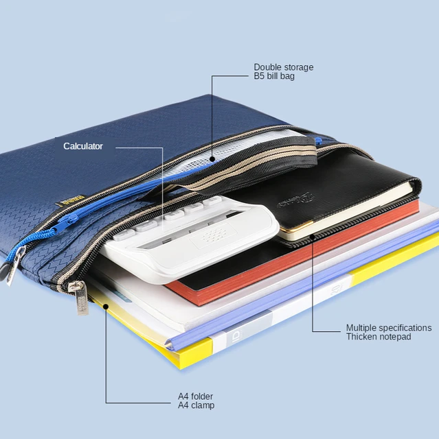 Waterproof Briefcase Canvas Portable High Capacity A4 Document Bag Men's Meeting File Organize Package Business Storage Handbags 2