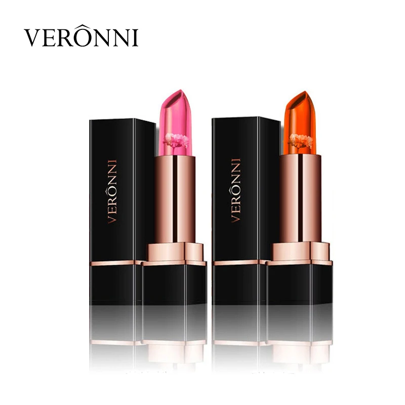 VERONNI petal Jelly Lip Stick Natural Moisturizer Lipstick Temperature Changed Color Lipbalm Protector Lips Cosmetics |