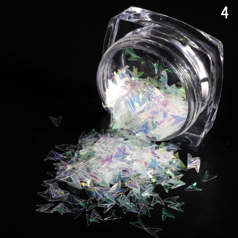 1 PC Nail pointing to embossed sequins triangular arrow stereo sequins nail ornaments sticking mobile phone accessories CC156 - Color: 04