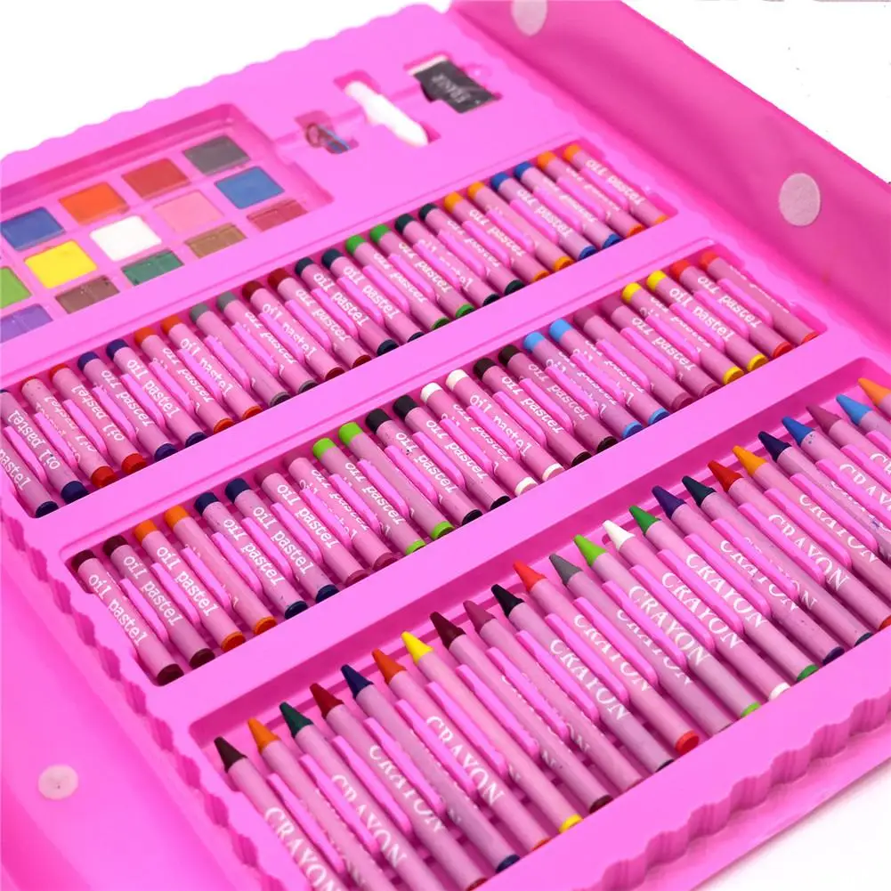 Ceny 208 sztuk malowanie zestaw do rysowania kredka kredki akwarele długopisy dla dzieci dzieci Student artysta zestaw artystyczny pędzle malarskie