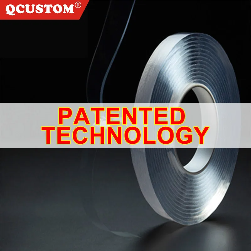 

QCUSTOM Nano Traceless Double Sided Tape home improvement Glue Gadget Reusable Adhesive Acrylic Waterproof Transparent Tape glue