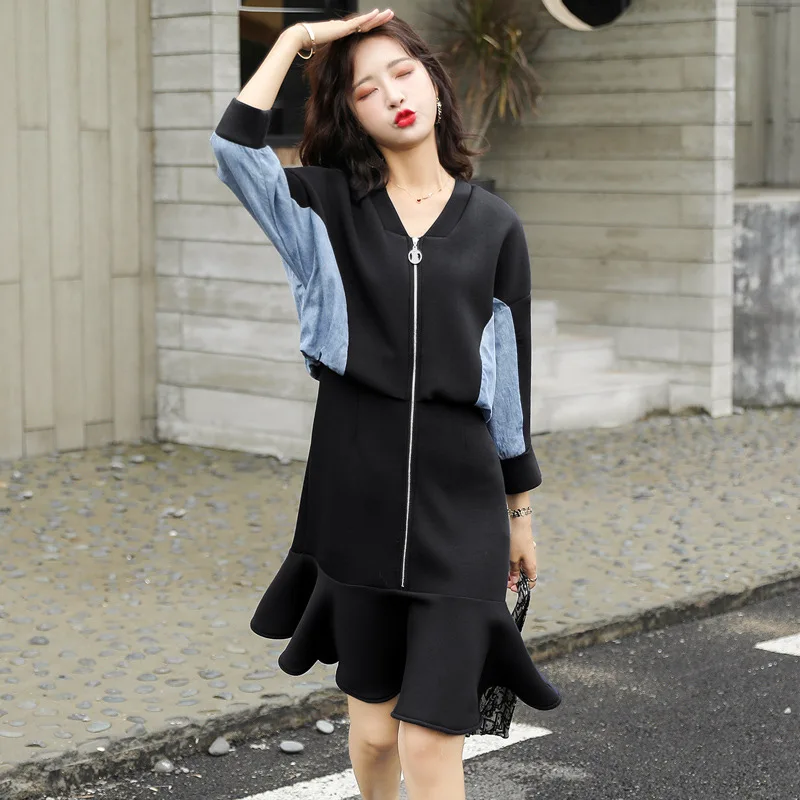 

Fashion Comfortable Dress Long Sleeve 2019 Autumn Mid-length Elegant Elegant