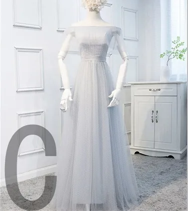 C Robe de soiree длинное торжественное пикантные серые сапоги на высоких каблуках длиной до пола Выходные туфли на выпускной бал размер кружева 6 нарядные платья для женские платья в соответствии с$50 носить W4305 - Цвет: C