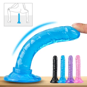 Hot Crystal Jelly Dildo Suction Cup Realistic Dildo Anal Masturbator Sex Toys for Couples Penis Thrusting Dildo Phalos for Women 1