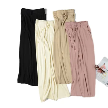 

2020 Spring summer new wide-leg pants pants high waist drape loose casual pants chiffon trousers ice silk nine points pants