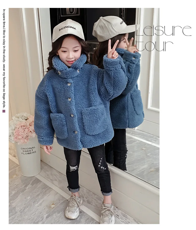 Пальто для девочек Детская куртка детская одежда Стеганая утепленная куртка для маленьких девочек одежда с ворсом