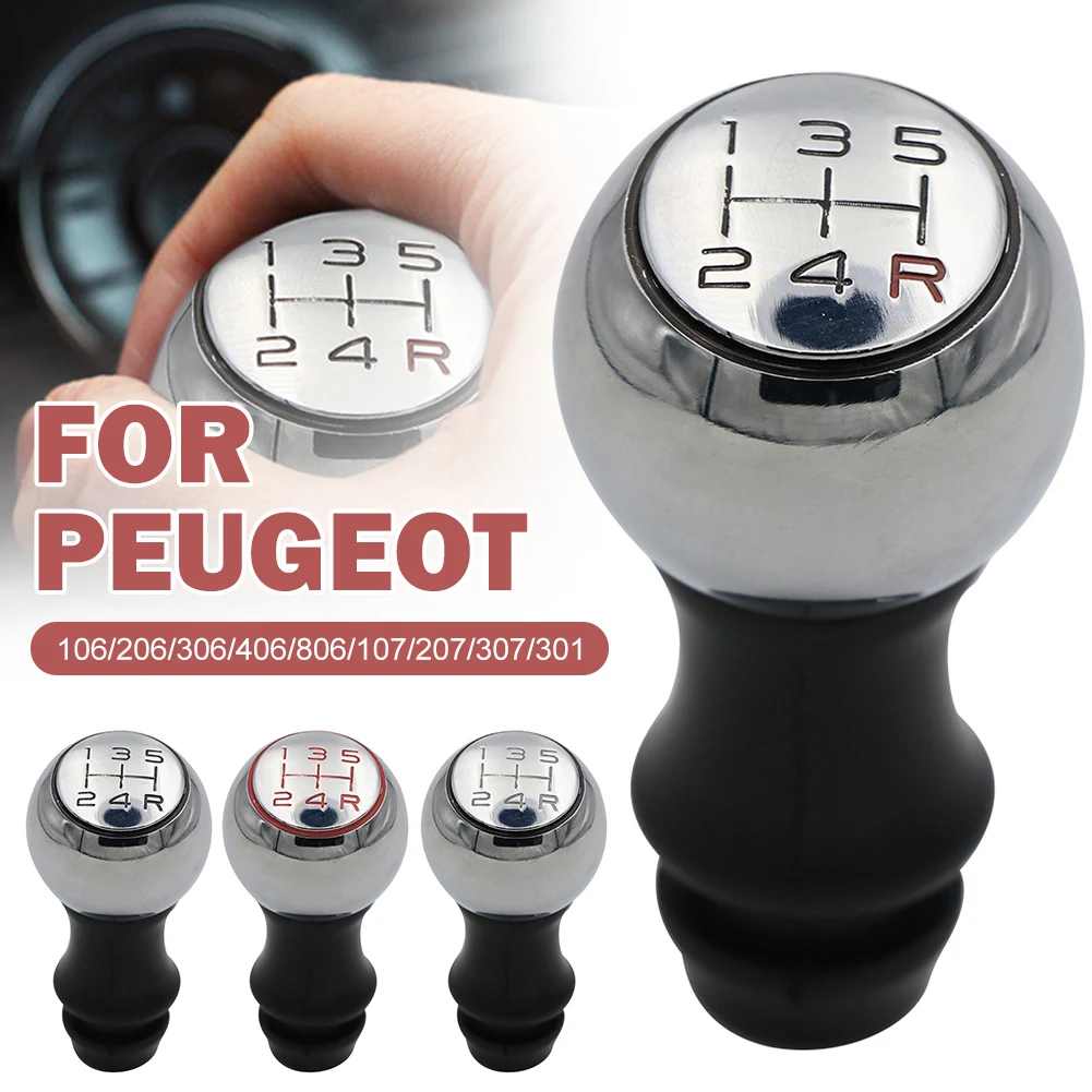 5 Speed Alloy Mt Gear Shift Stick Knob For Peugeot 106 206 207 306 307