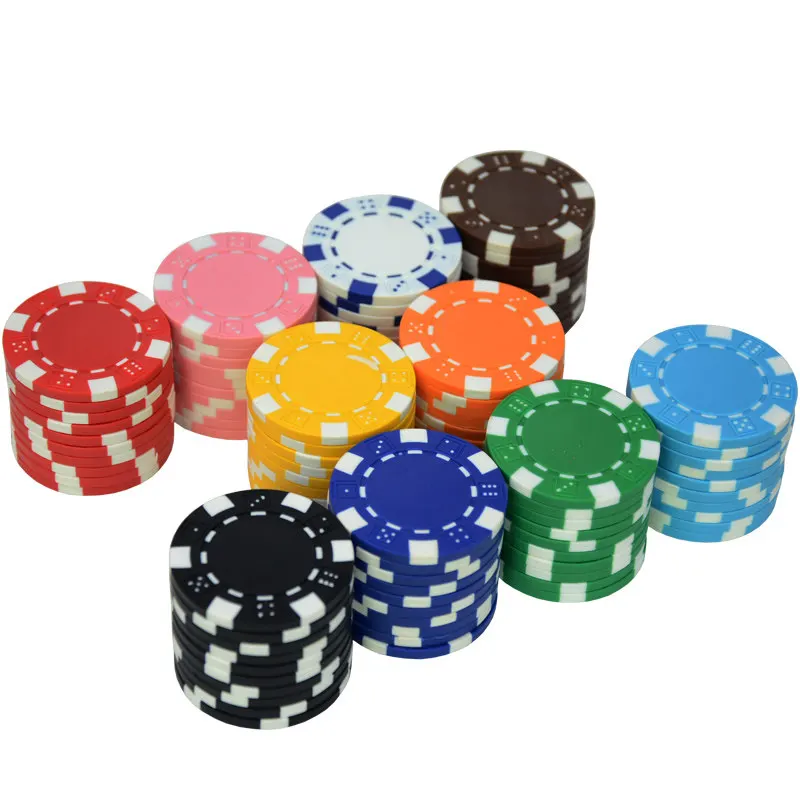 25Pcs Casino ABS Poker Chips Iron Clay Texas Hold'em Poker Metal Coins