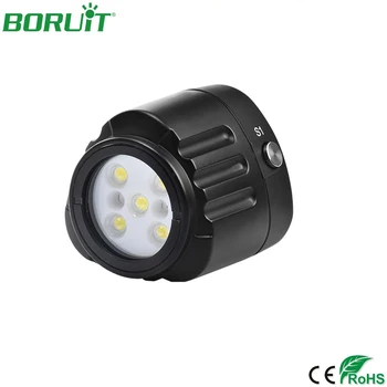 

BORUiT COB Diving Fill Light with Red Blue LED lights IPX8 Waterproof 60m Portable Torch for Underwater Camera