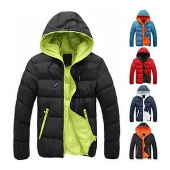 

Men's Winter Hooded Thick Padded Jacket Zipper Slim Outwear Coat Warm