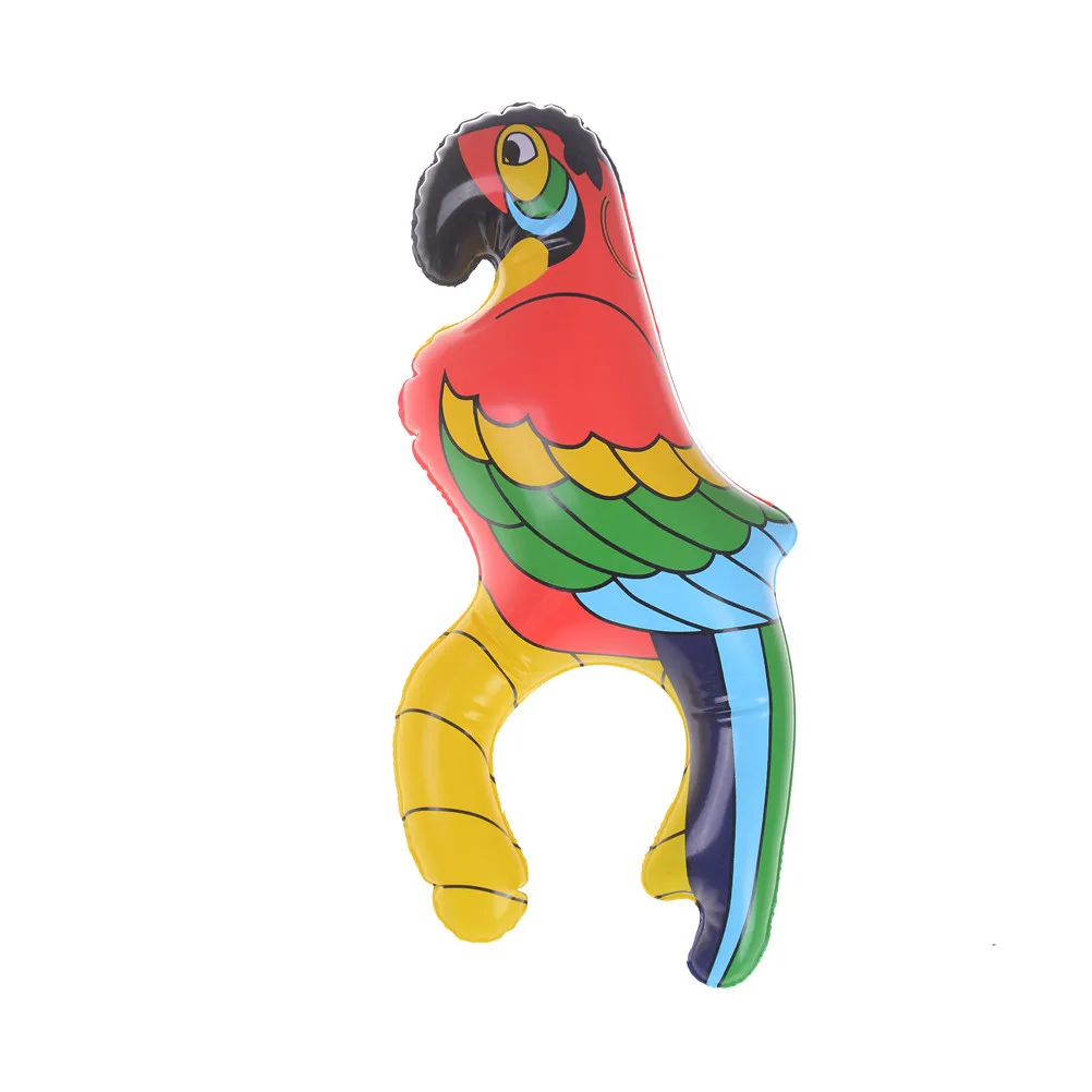 Juguete inflable de loro soplado para niños, flotación cognitiva, decoración Tropical Hawaiano para fiesta de pirata, 1 ud., novedad