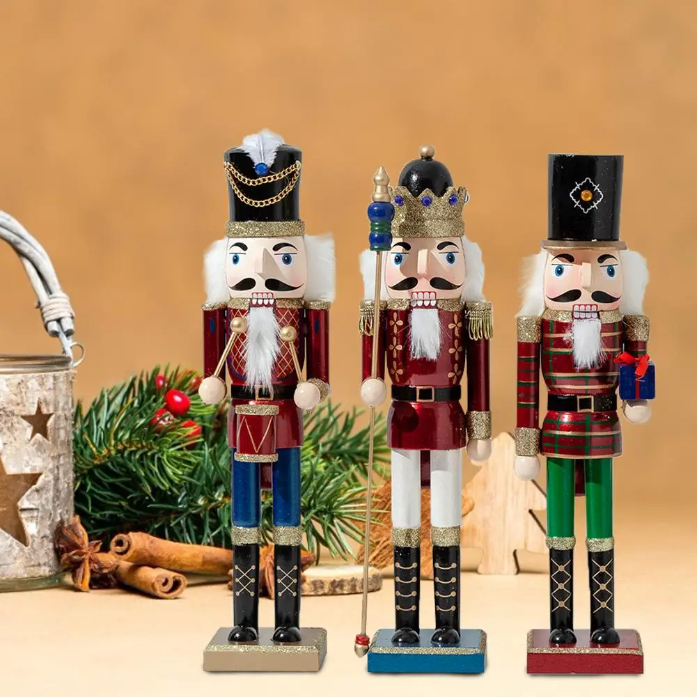 

Christmas Wooden Nutcracker Soldier Children's Room Decoration Ornaments Pure Manual Christmas Wedding Children's Christmas Gift