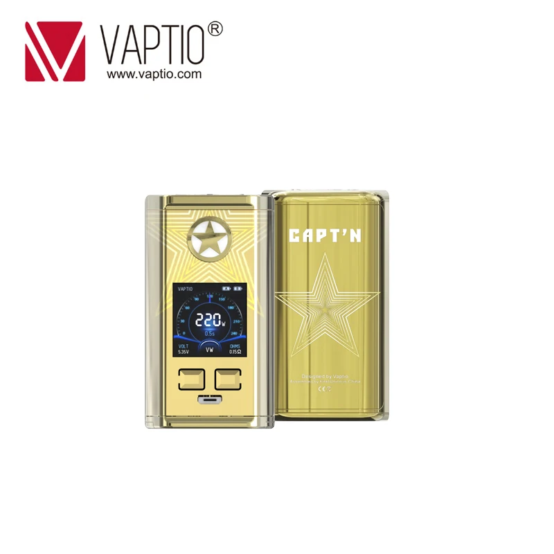 240 Вт Vape mod Vaptio N1 Pro Box mod электронная сигарета, вейпинг подходит Двойной 18650 Батарея для 510 Распылитель на резьбе для электронной сигареты - Цвет: Gold with gift