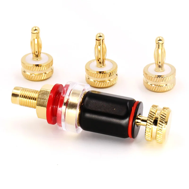 8Pcs CA7005G Hifi Gold plated Binding Post Caps Noise Stopper Amplifier TerminalPlug