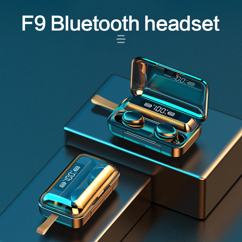F9 7 TWS Bluetooth беспроводные наушники спортивные гарнитура 3D стерео звук с микрофоном