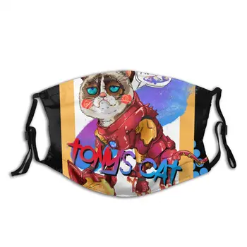 

protective mask with filter Not A Man I Am A Tony Iron Cat anti dust PM2.5 reuse adult teen child girl