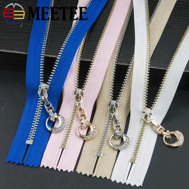 Meetee 3 шт. 11 25 см # металлическая молния закрытый конец золото серебро зуб луна тяга