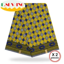 Анкара африканская вощеная ткань принтом 12 ярдов хлопок настоящий голландский воск Гана нигерийский стиль для шитья африканские платья одежда 02