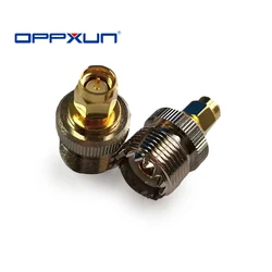 OPPXUN walkie talkie para coche, antena de Radio bidireccional SO239 UHF F K hembra a SMA M J macho, adaptador de conector Coaxial recto, 2 uds.