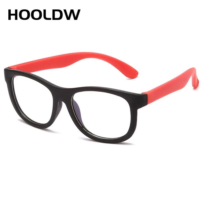 HOOLDW New Blue Light Kids Glasses Children Optical Frame Eyeglasses Boy Girl Computer Transparent Anti Reflective Glasses UV400