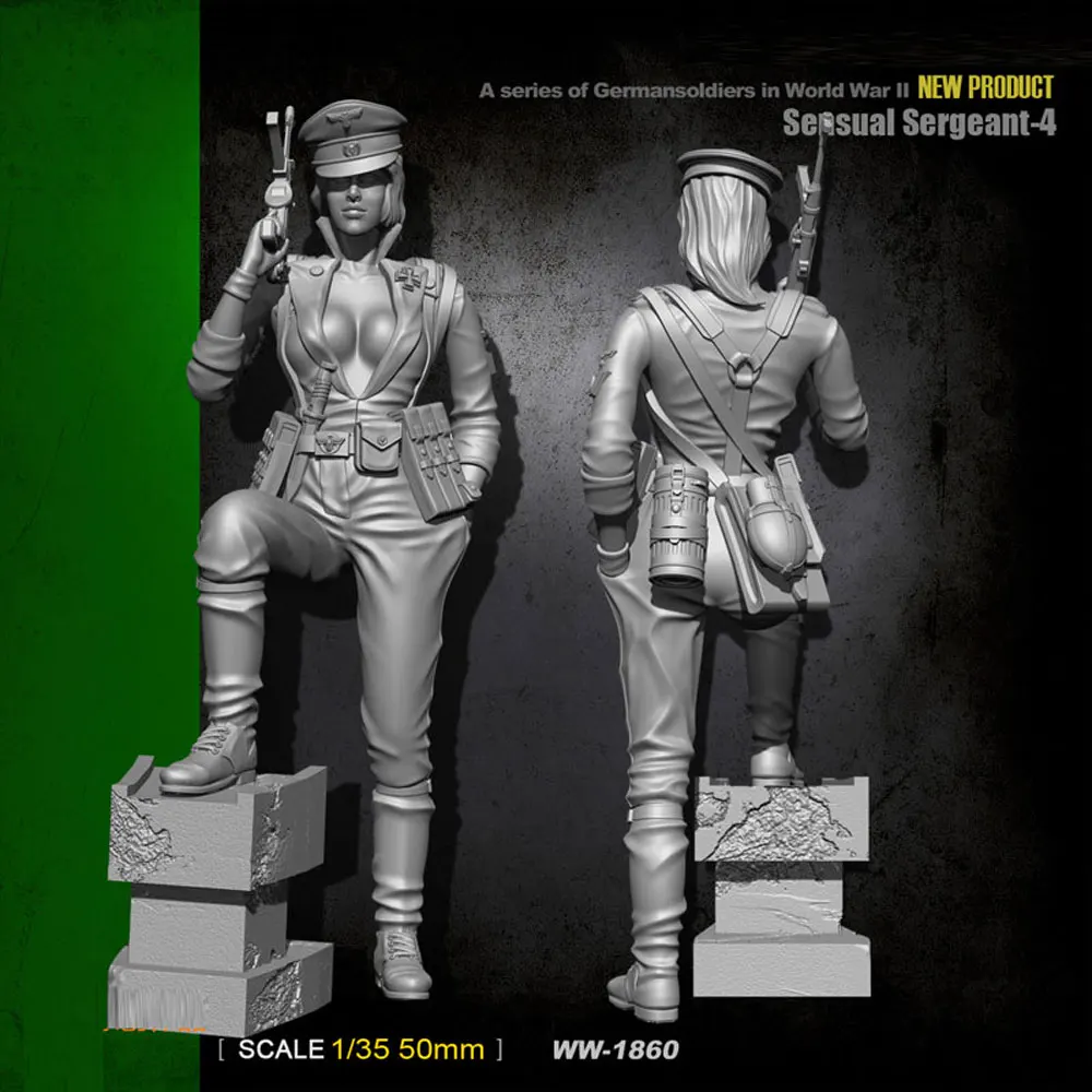Вонг работы Неокрашенный 1/35 весы Резина литые женский воина в разобранном виде
