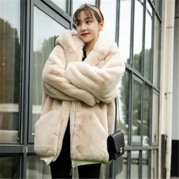 

Women Faux Fur Coat 2019 Female Thick Plush Coat Female Overcoat Women's Winter Coat Outerwear Casual Woman Warm Winter Jackets