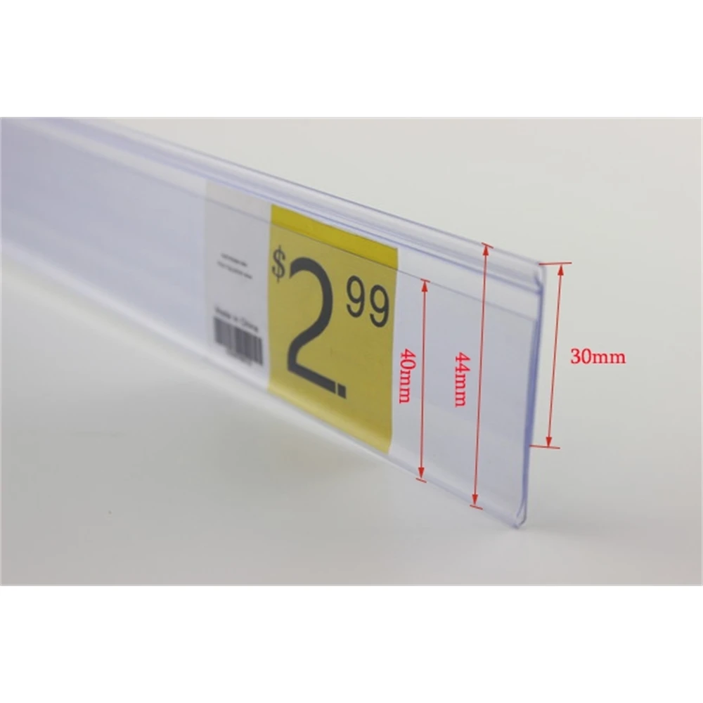 60cm Pop Supermarket N Clip Label Holder Strip Shelf Edge Guard Cover Tag  Price Display Sign Clip N Pvc Data Strip Shelf Talker