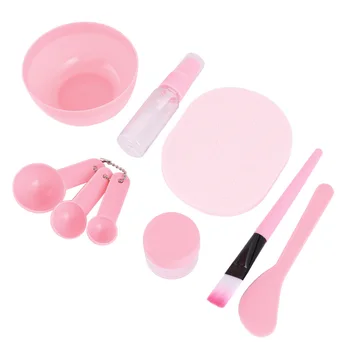 

2 Set/18Pcs Cosmetic Mask Bowl Set Face Mask Bowl Rod Brush Measuring Spoon Spray Bottle DIY Mask Tools for Beauty Salon (Pink)