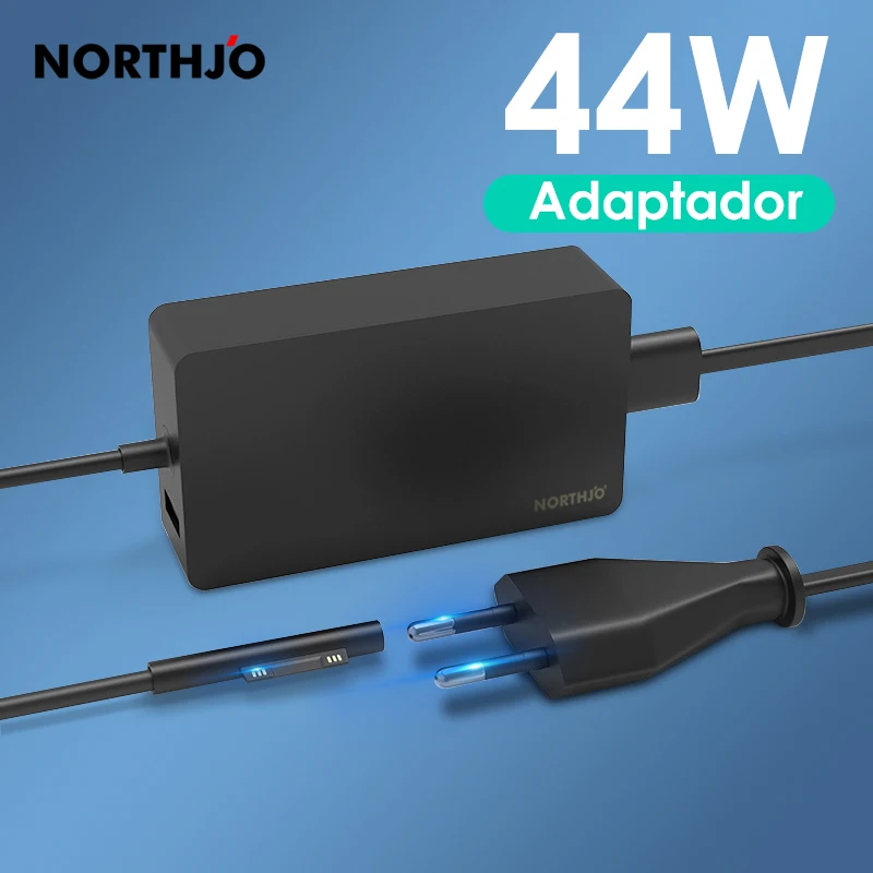 Сетевой адаптер NORTHJO 44 Вт 15 в А, зарядное устройство для нового ноутбука Microsoft Surface Pro X 3 4 5 6 7 Surface Book 1 2 3 Go A1800