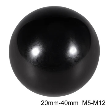 

uxcell 30Pcs Thermoset Ball Knob M5/M6/M8/M10/M12 Female Thread Machine Handle 20/25/30/32/35/40mm Diameter Smooth Rim Black