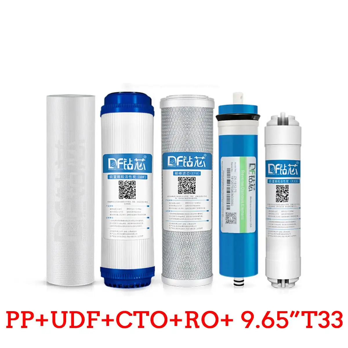 Белый 5 Reverse Osmosis RO Water Filters Replacement Set Home Kitchen Water Filter System RO Membrane Household Water Purifier - Цвет: Белый