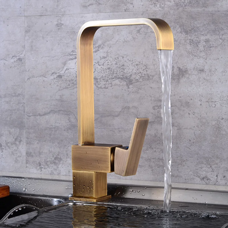  Kitchen Faucets Brass Kitchen Sink Water Faucet 360 Rotate Swivel Faucet Antique Bronze Mixer Singl - 32939466621