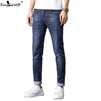 

2019 Spring New Men's Jeans Blue Classic Fashion Designer Denim Skinny Jeans Men's Casual High Quality Slim Trousers