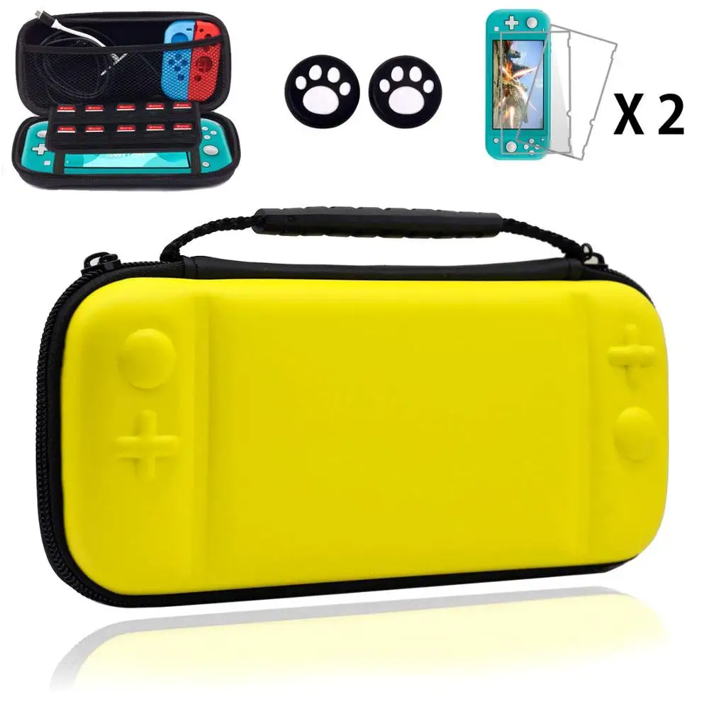 Сумка для переноски для nintendo Switch Lite с 2 слотами для хранения игровых карт и закаленной пленкой, мягкая защитная крышка из ТПУ с защитой от царапин