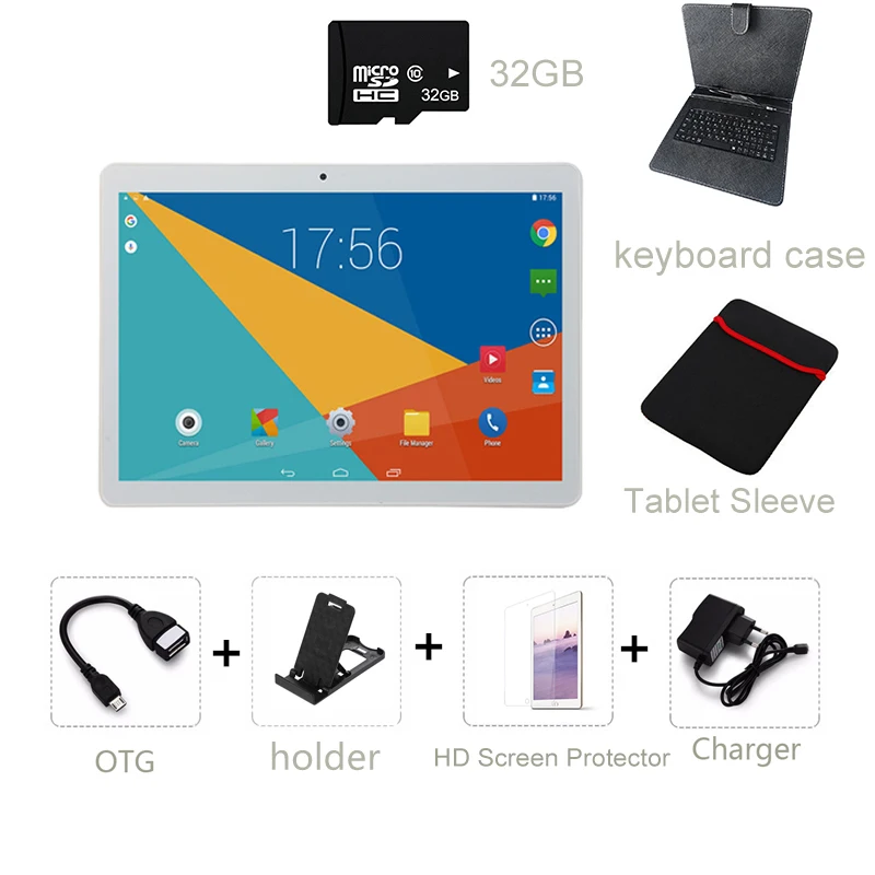 keyboard sd KIVBWY 10 дюймов планшетный ПК 6 ГБ ОЗУ 64 Гб ПЗУ 1280*800 IPSl SIM карта 4G LTE FDD Wifi Android 8,0 планшет 10,1 - Комплект: keyboard sd