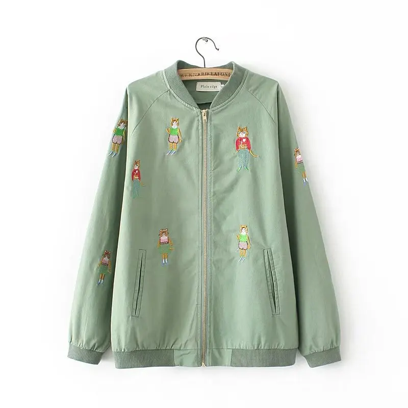 

2017 Autumn New Style Large Size Animal Embroidered Jacket WOMEN'S Dress er se ru