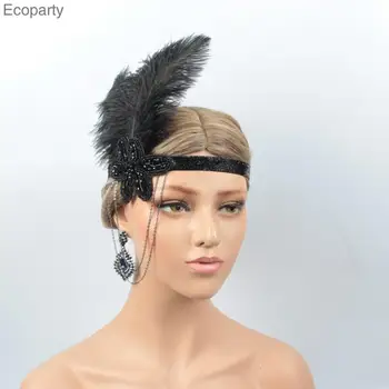 

Headband Headpiece Vintage Feather Prom Pattern Type Style Material The 1920s Brand Name Gender