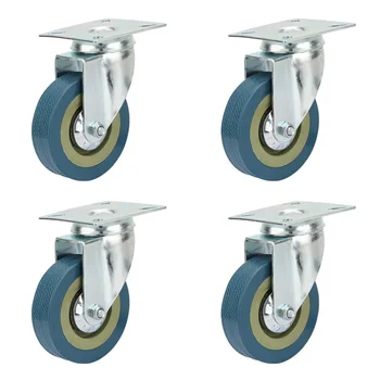

4 Pcs Caster 2 Rotating Brake + 2 Rotating Wheel Without Brake Rubber Steel 40kg Single Load Rubber Wheel