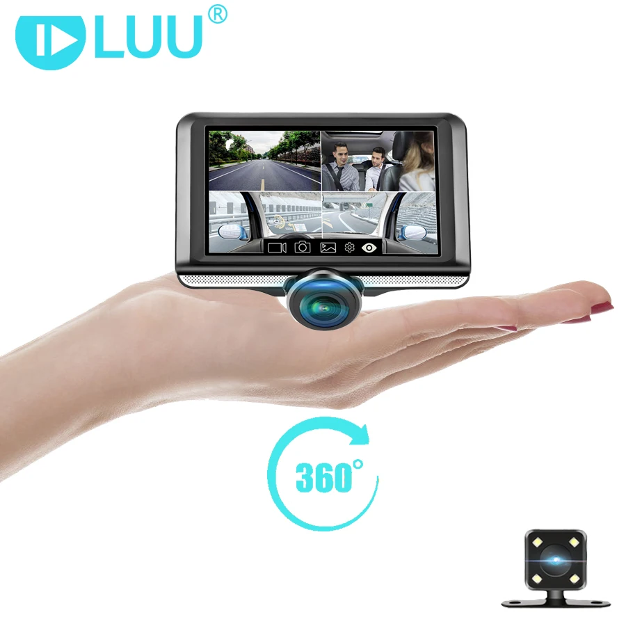 

LUU 3'' Mini miniature IPS Touch Screen dash cam 360 degree Full HD Fisheye Lens car dvr Camera
