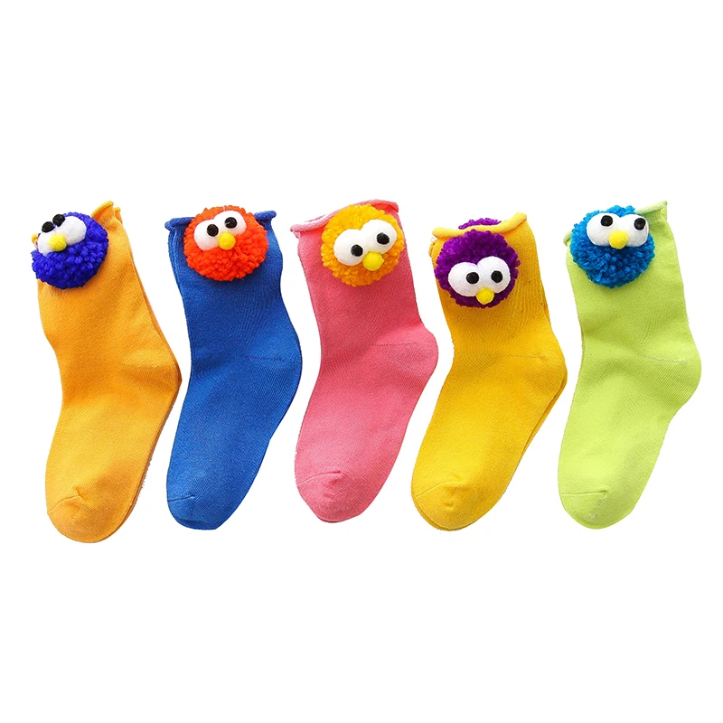 Забавные детские носки ITAZURAPIG 5 пар/лот пушистые Мультяшные хлопковые Muppet яркие