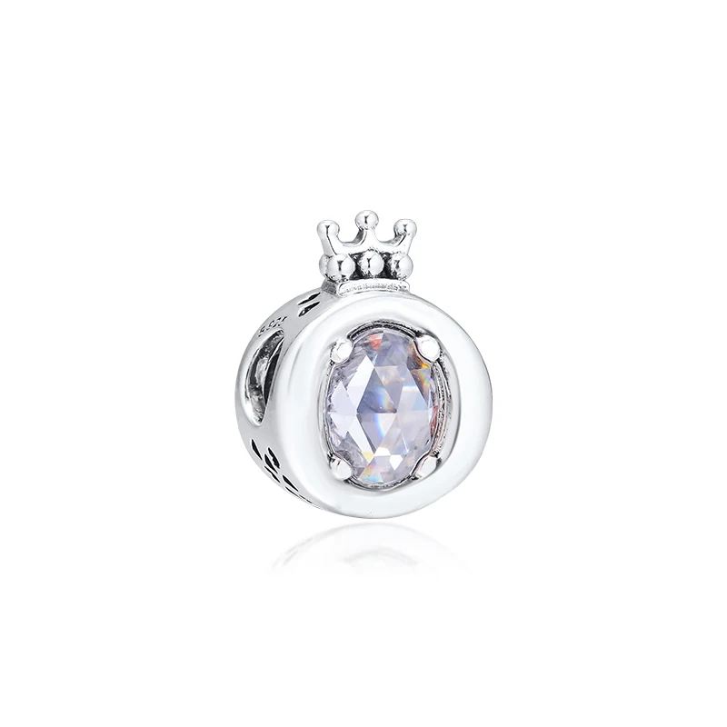 

QANDOCCI Silver 925 Jewelry Sparkling Crown O Charm Fits Original Bracelets Sterling Silver Beads