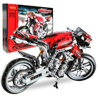 

Decool 3353 3354 Harley Vehicle Motor bike building bricks toys with children Gifts Bela 8051 for lepinED Technic for minifigure