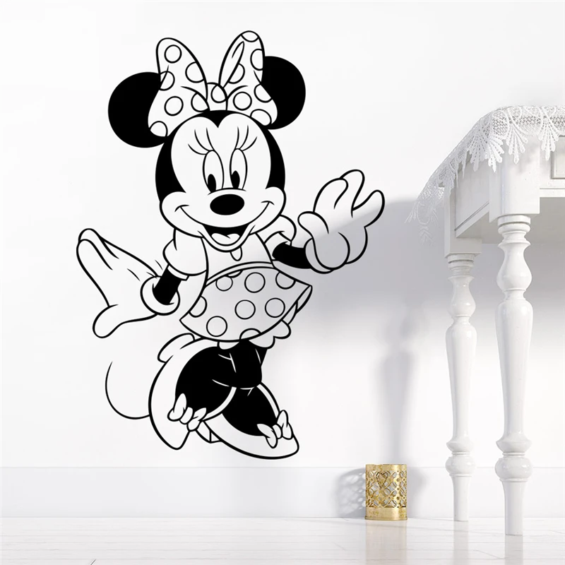 Cartoon Minnie Mouse Wall Stickers Home Decor Living Room