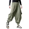 Plus Size Cotton Linen Harem Pants Men Baggy Japanese Style Joggers Mens Hip hop Crotch Wide Leg Pants Casual Loose Trousers ► Photo 2/6