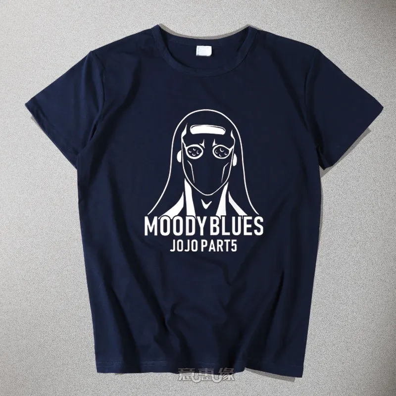 07 Джоджо невероятное приключение футболка аниме Moody Blues T рубашка мужская мода одежда короткий рукав футболки топы - Цвет: 07