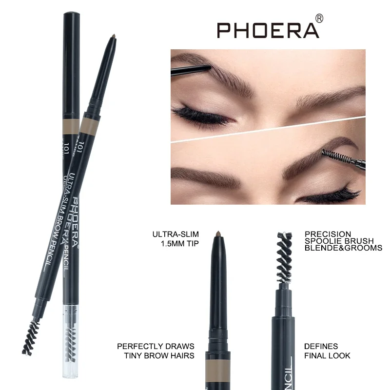 

PHOERA 5 Color Double Ended Super Fine Eyebrow Pencil Natural Waterproof Lasting Not Blooming Microblade Brow Pen Eyebrows TSLM1